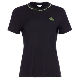 Black Rhinestone Ivy Leaf T-Shirt